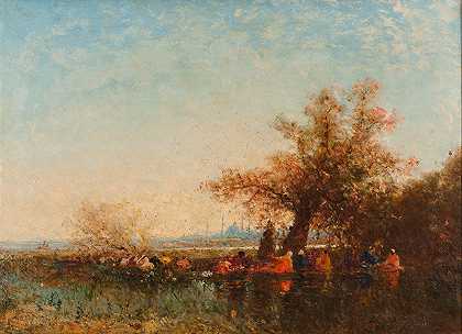淡水亚洲`Les Eaux Douces Dasie (1870~1880) by Félix Ziem