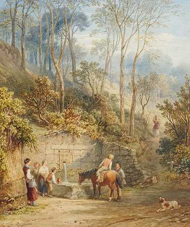林地风景`Woodland Scenery (c.1820~1876) by Henry Gastineau
