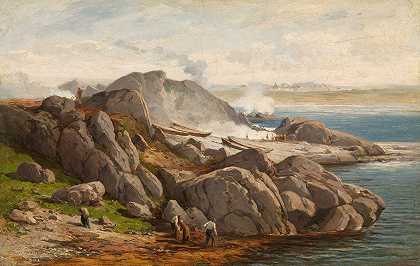 烧海缠结`Burning of Sea Tangle (1880) by Johan Nielssen