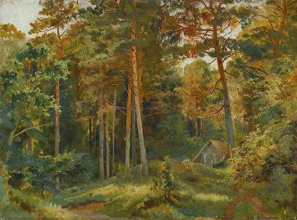 森林中的磨坊`The Mill In The Forest (1896) by Ivan Ivanovich Shishkin