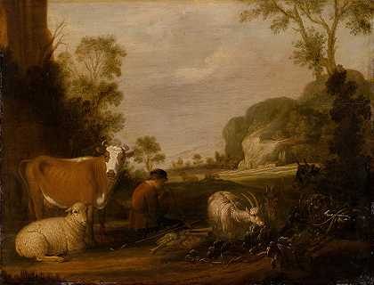 牧羊人演奏音乐`Shepherd Playing Music (1620–1630) by Claes Cornelisz. Moeyaert