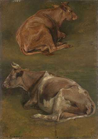 奶牛研究`Study of Cows (1861) by Anders Askevold