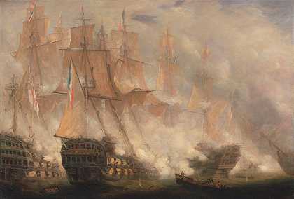 特拉法尔加海战`The Battle of Trafalgar by John Christian Schetky