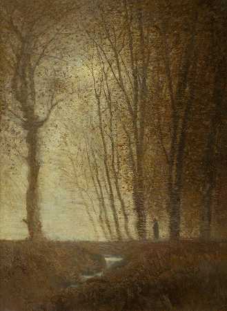 月光下的森林边缘`Edge of the Forest in the Moonlight (1880–1890) by Ladislav Mednyánszky