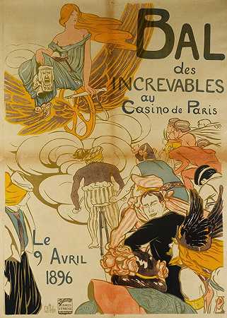 在巴黎赌场举行的不可思议的舞会`BAL des INCREVABLES au Casino de Paris (1896) by Clémentine Hélène Dufau