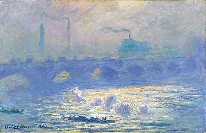 滑铁卢桥`Waterloo Bridge (1903) by Claude Monet