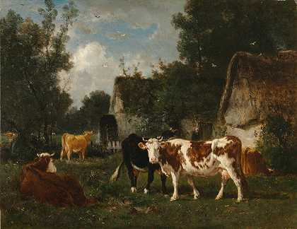 磨坊`The Mill (1873) by Émile van Marcke