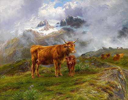 高地牛`Highland Cattle (1876) by Rosa Bonheur
