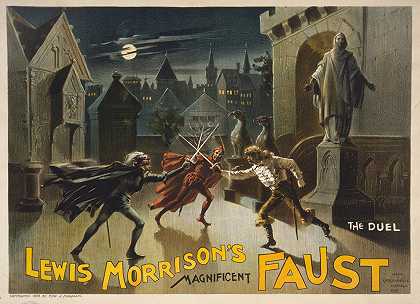 刘易斯·莫里森美丽的浮士德`Lewis Morrisons magnificent Faust (1888) by Shober & Carqueville Lithographing Co.