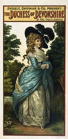 德文郡公爵夫人`The Duchess of Devonshire (1906) by U.S. Lithograph Co.