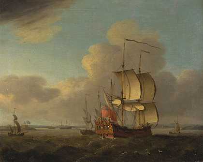泰晤士河河口的航运`Shipping in the Thames Estuary by Thomas Mellish