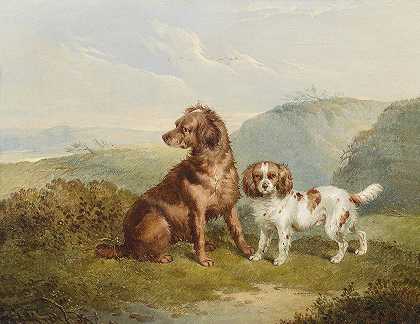两只狗`Two dogs (1857) by Charles Jones