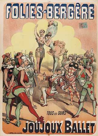 疯狂-牧羊人每晚的玩具芭蕾舞`Folies~Bergere Tous Les Soirs Joujoux Ballet (1880~1900) by Alfred Choubrac