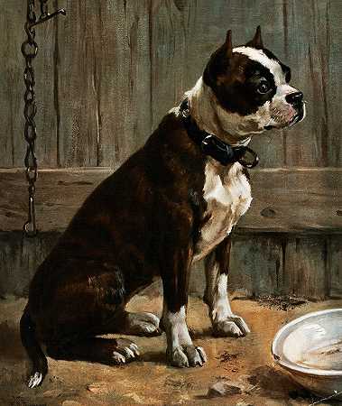 泰瑞坐着`Terrier Seated (ca. 1861–1897) by Frances Townsend