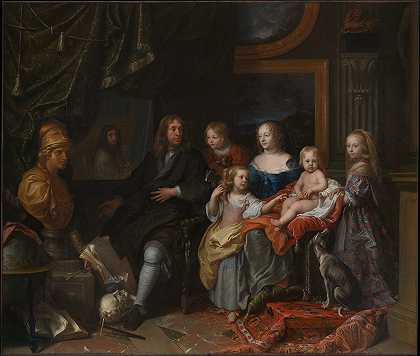 埃弗哈德·贾巴赫（1618-1695）及其家人`Everhard Jabach (1618–1695) and His Family (ca. 1660) by Charles Le Brun