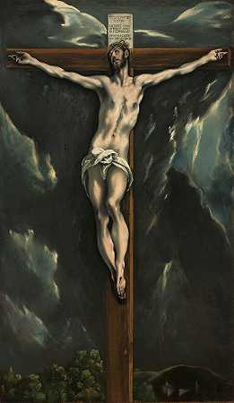 十字架上的基督`Christ on the Cross (c. 1600~1610) by El Greco (Domenikos Theotokopoulos)