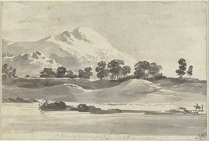 迈尔法河对面的开罗山`Mount Cairo from across the Melfa River (c. 1765~1766) by Jean-Jacques de Boissieu