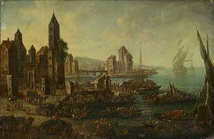 第三海港`Seaport III by Adriaen Frans Boudewijns