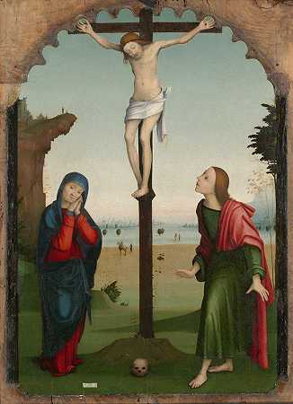 受难`The Crucifixion (ca. 1500–1505) by The Master of the Risen Magdalen