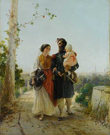 从战场回来`Il Ritorno Dal Campo (1869) by Gerolamo Induno