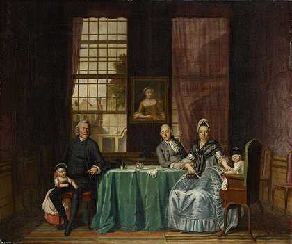 内地家庭团体`Family group in interior (1774) by Hendrik Pothoven