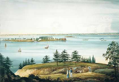 纽约湾和州长岛取自布鲁克林高地`The Bay of New York and Governors Island Taken from Brooklyn Heights (1820–25) by William Guy Wall