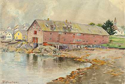 旧仓库，西特卡`The Old Warehouse, Sitka (ca. 1880~1914) by Theodore J. Richardson