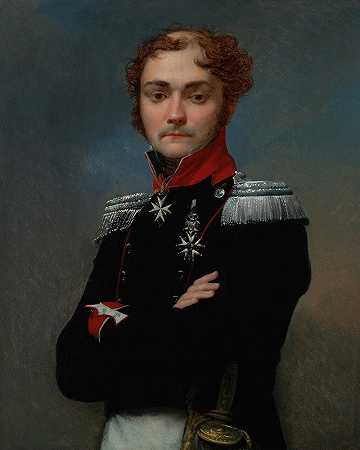 查尔斯·路易斯·雷格纳特的肖像，拿破仑战争中的一名军官`Portrait of Charles~Louis Regnault, an Officer from the Napoleonic Wars (ca. 1814–15) by Jean-Baptiste Regnault