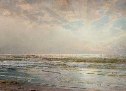 海景`Seascape (1901) by William Trost Richards