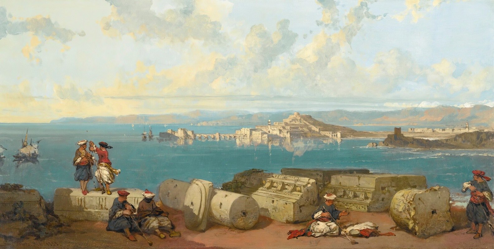 西顿望向黎巴嫩山脉`Sidon Looking Towards The Range Of Lebanon (1858) by David Roberts