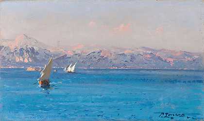 爱琴海岸`The Aegean Coast (1904) by Fausto Zonaro