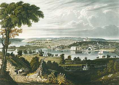 从海军造船厂那边看华盛顿市`City of Washington from beyond the Navy Yard (1834) by William James Bennett
