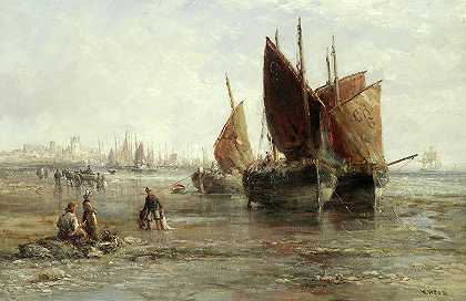 康沃尔渔船`Cornish Fishing Boats by William Edward Webb