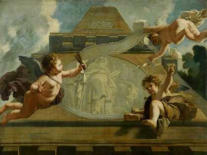 赫里米特圣安东尼对麻风病患者和傻瓜的照顾的寓言性描述`De Heilige Anthonius de Heremiet ; Allegorische voorstelling van de verzorging van leprozen en onnozelen (1665 – 1685) by Gerard de Lairesse