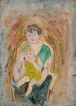 母子`Mother and child (1925) by Tadeusz Makowski