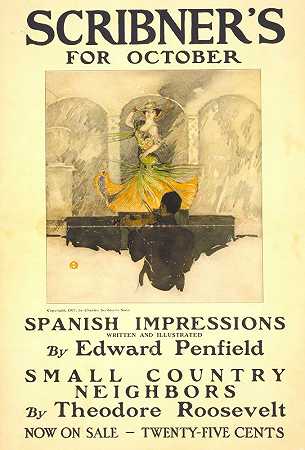 斯克里布纳和这是十月的`Scribners for October (1907) by Edward Penfield