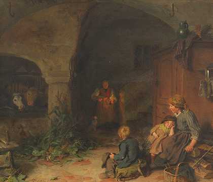 热饭`Eine warme Mahlzeit (Ca. 1870~80) by Felix Schlesinger