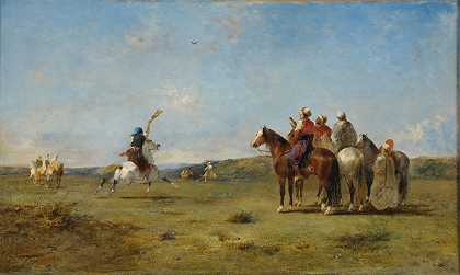阿拉伯人猎鹰`Arabes chassant le faucon by Eugène Fromentin