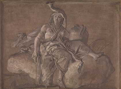 代表非洲的寓言人物`Allegorical Figure Representing Africa by Giovanni Domenico Tiepolo