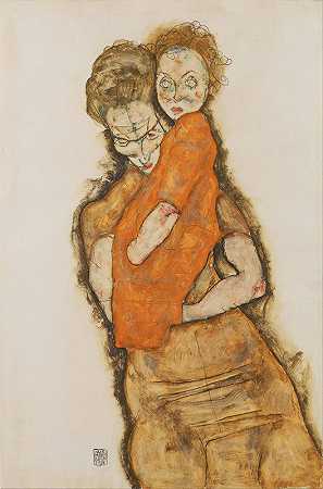 母子`Mother and Child (1914) by Egon Schiele