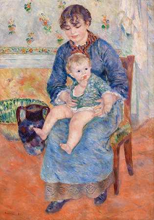 年轻母亲`Young Mother (Jeune mère) (1881) by Pierre-Auguste Renoir