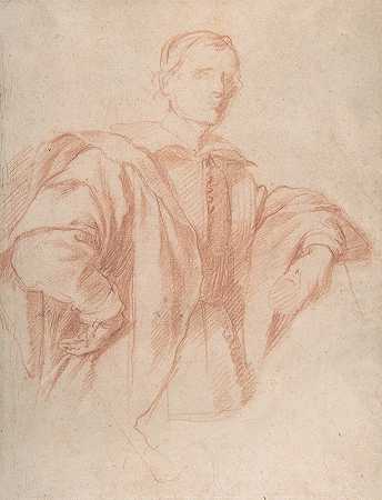 研究一个男人的肖像`Study for a Portrait of a Man (17th century) by Guillaume Courtois