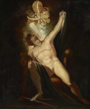 约翰·弥尔顿的《失乐园》、《撒旦与罪的诞生》`John Milton\’s Paradise Lost, Satan and the Birth of Sin by Johann Heinrich Fuseli