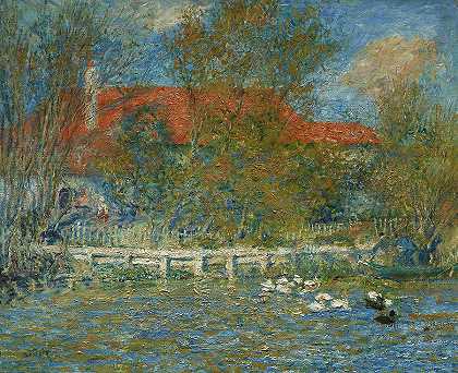 鸭池`The Duck Pond by Pierre-Auguste Renoir