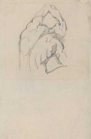 研究Ecochché和（直肠）`Study of the ;Ecorché (recto) (c. 1865~1870) by Paul Cézanne