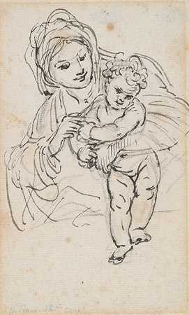 麦当娜和孩子`Madonna and Child by Giacinto Calandrucci