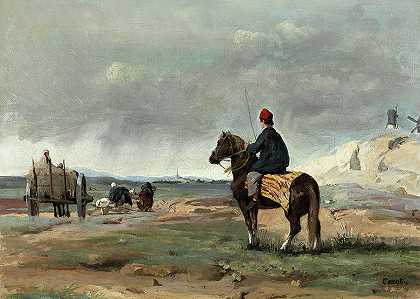 皮奇维尔的农民`The Farmer of Pithiviers by Camille Jean-Baptiste Corot