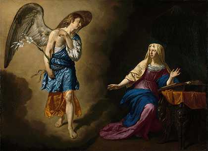 对圣母的通告`The Annunciation to the Virgin (1667) by Adriaen van de Velde