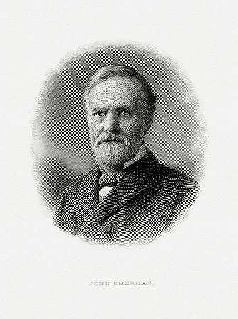 约翰·舍曼`John Sherman by The Bureau of Engraving and Printing