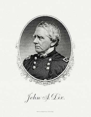 约翰·亚当斯·迪克斯`John Adams Dix by The Bureau of Engraving and Printing